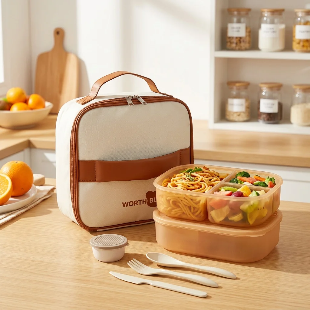 Food Storage With Dividers - Afneembare plastic bentobox, geschikt voor gebruik