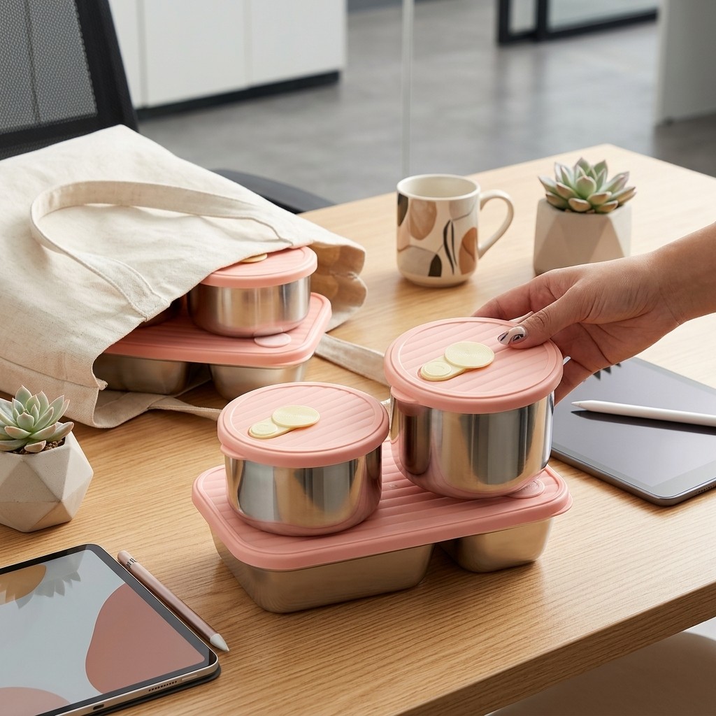 Food Storage Oven Safe - Microgolfbestendige 304 roestvrijstalen lunchbox set, bentobox,