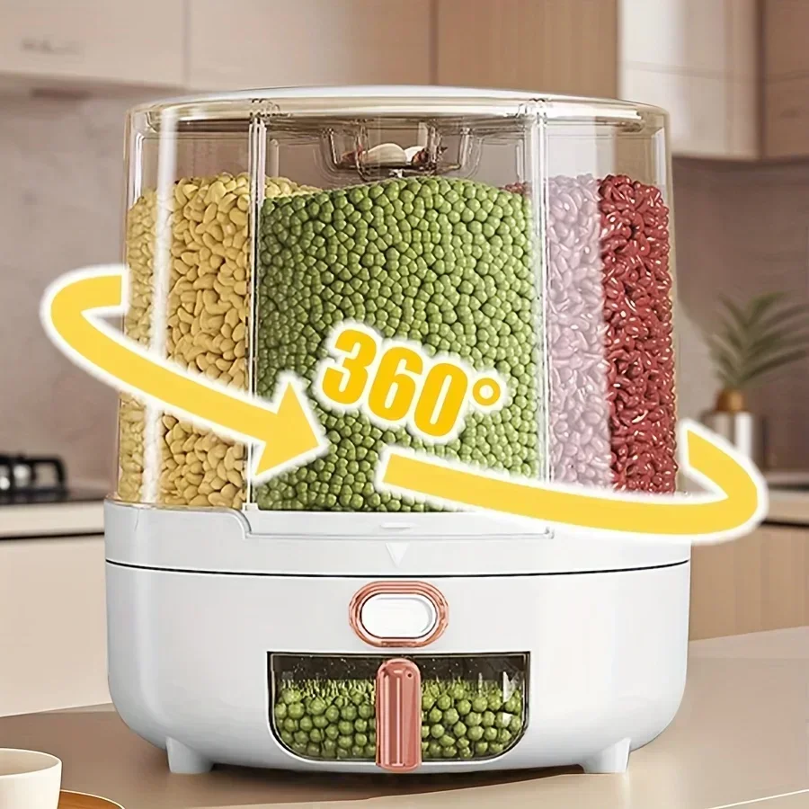 Food Storage Meals - 6 compartimenten 360 ° Roterende luchtdichte
