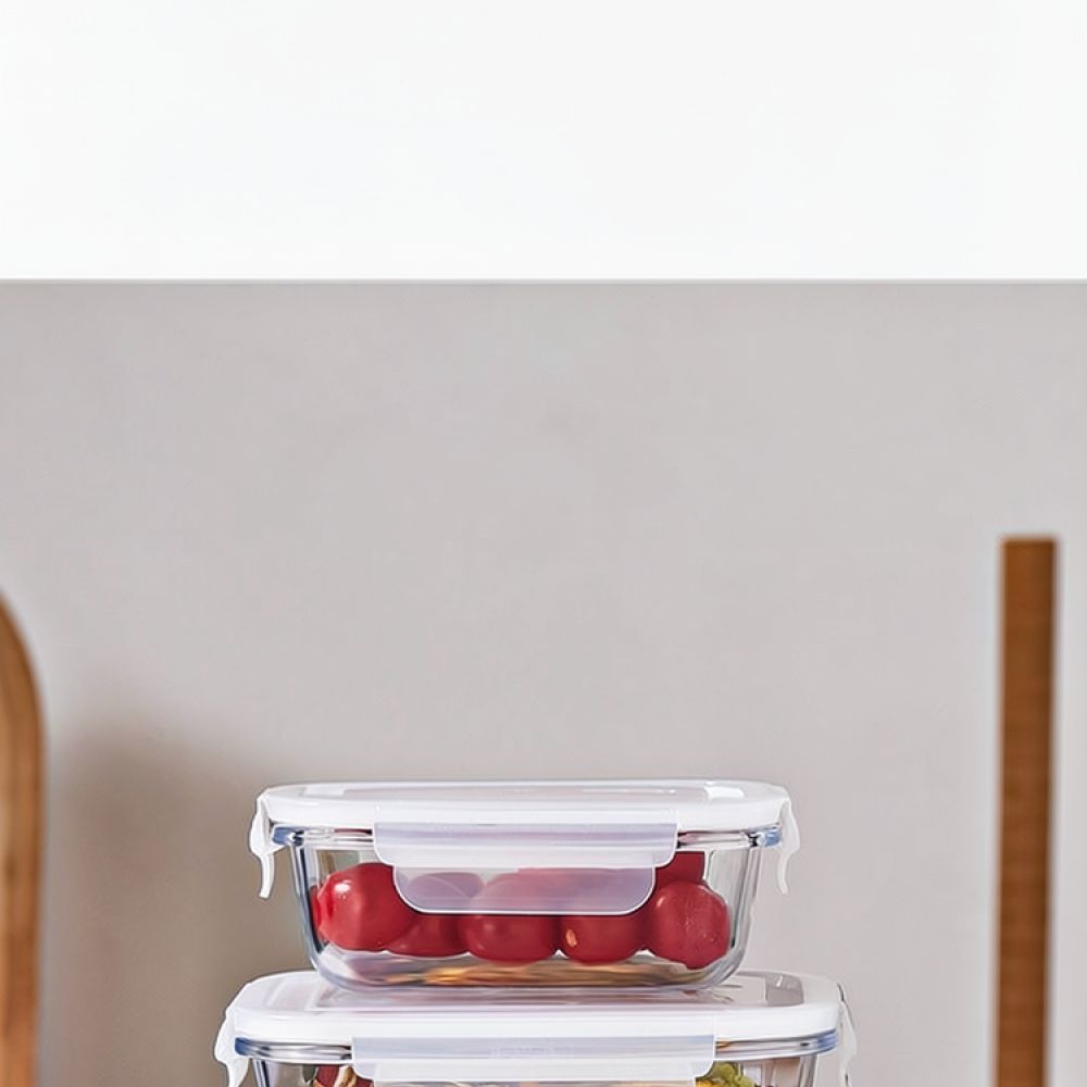 Food Storage With Dividers - Magnetronbestendige glazen lunchbox met vakken, luchtdichte