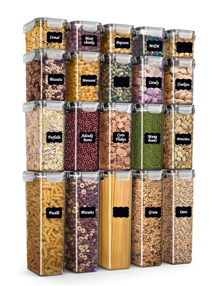 Food Storage Labels - Set van 24 luchtdichte voedselbewaarcontainers met