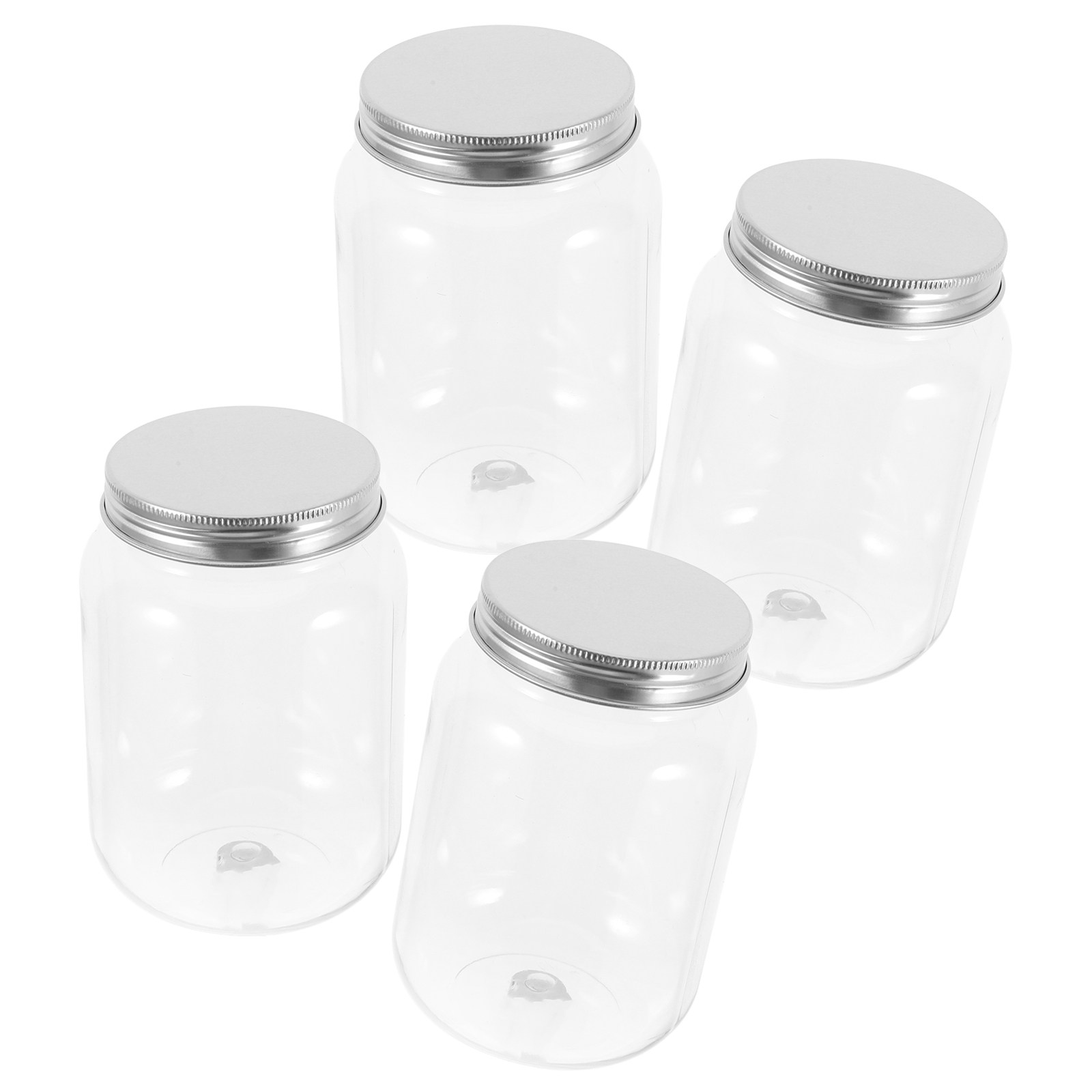 Food Storage Containers - 4 stuks doorzichtige plastic potten met