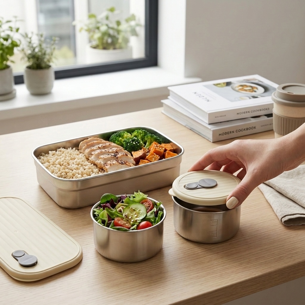 Food Storage Oven Safe - Magnetronbestendige 304 roestvrijstalen bento box set,
