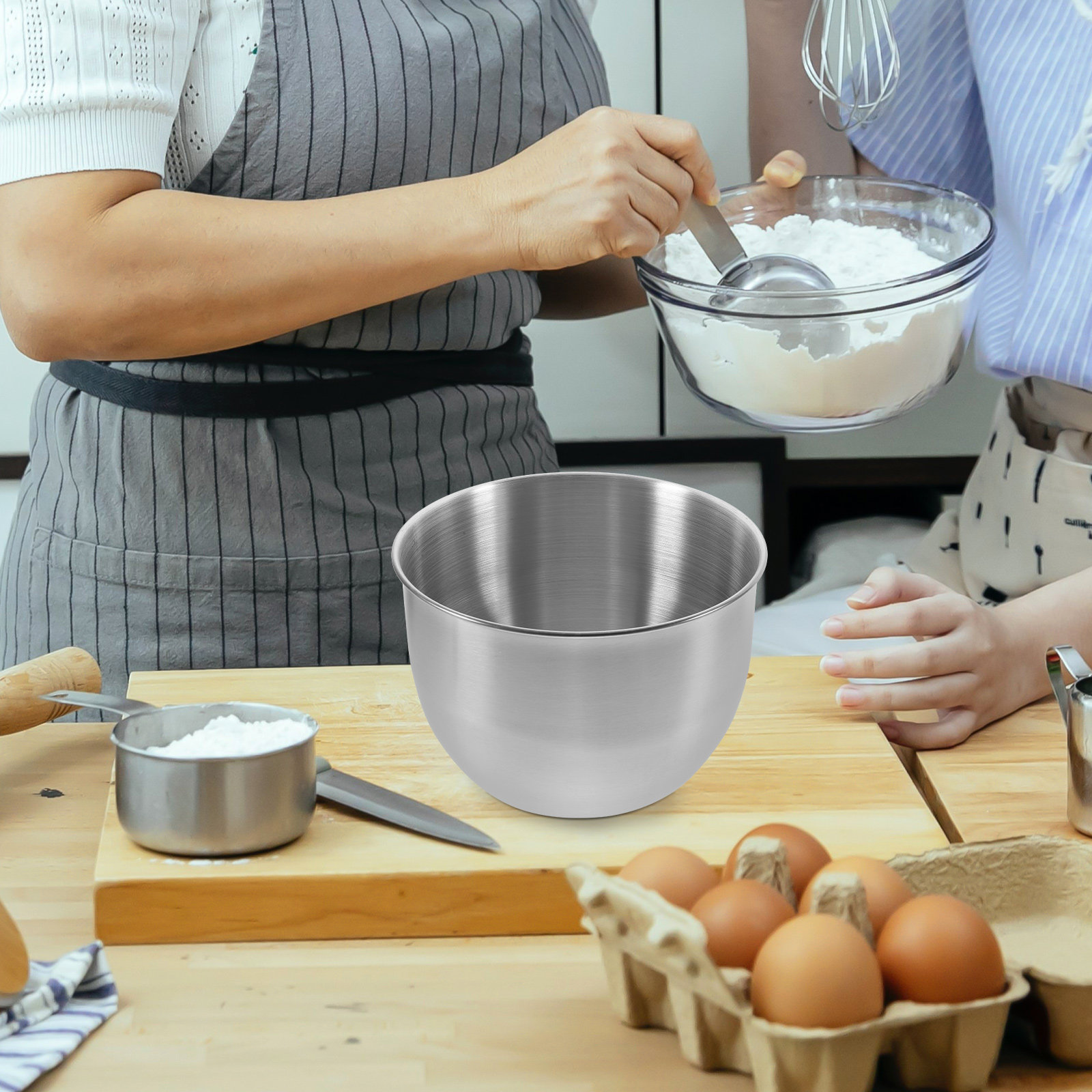 Food Storage Meals - Diepe roestvrijstalen mengkom, dikke metalen keukenkom