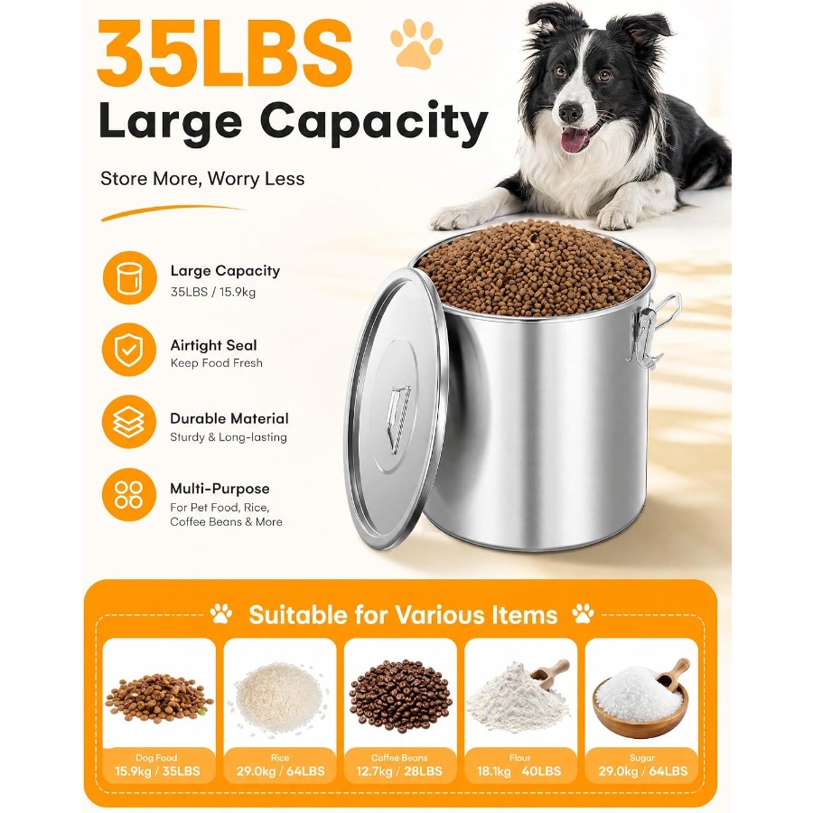 35LBS luchtdichte roestvrijsta - Food Storage Containers recensie en prijs