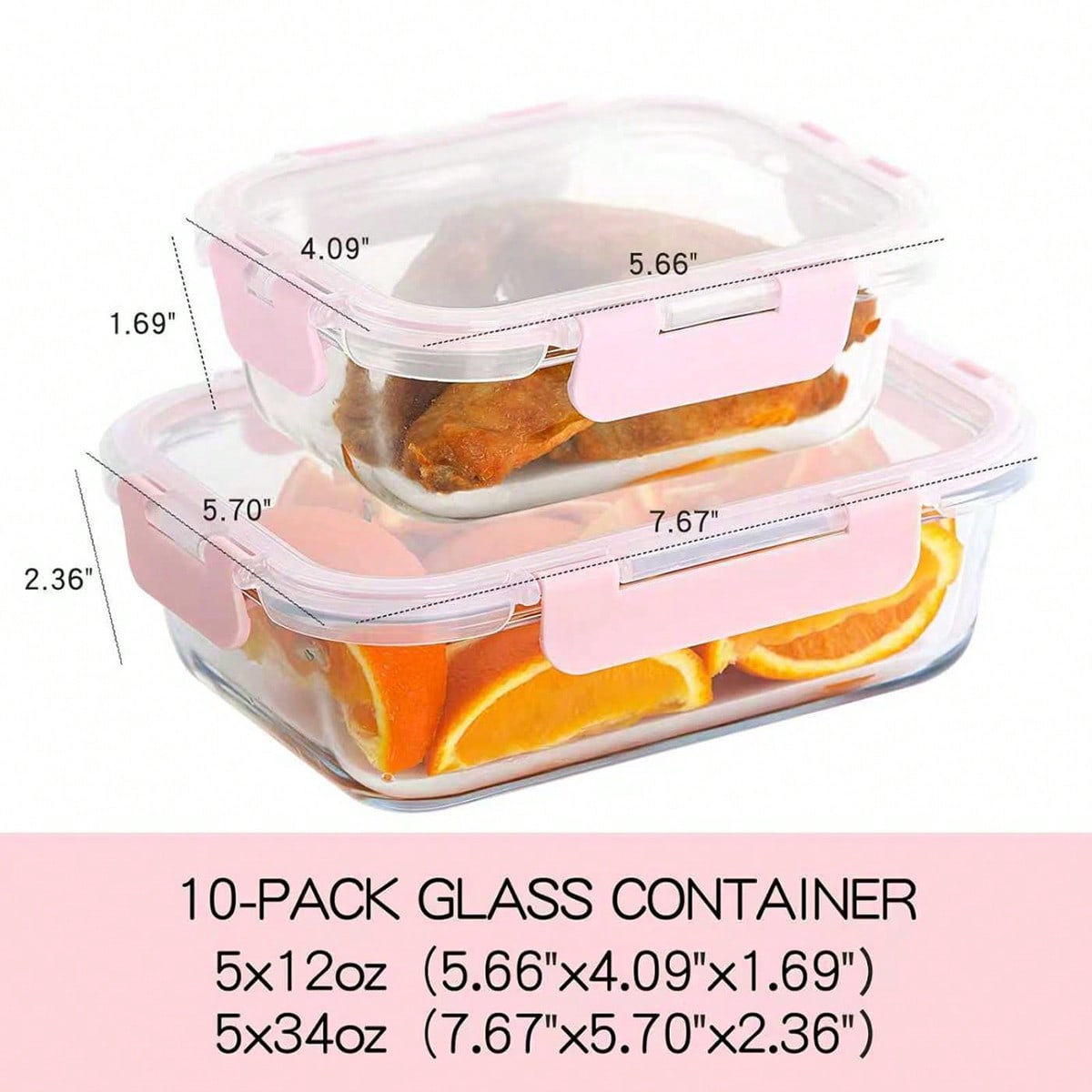 10-delige glazen voorraaddozen - Food Storage Oven Safe recensie en prijs